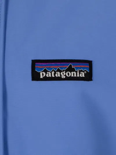 Patagonia Hooded Button-fastening Jacket In Blue