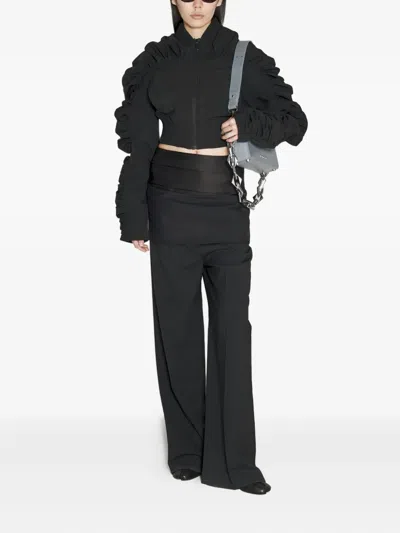 Han Kjobenhavn Ruffled-sleeves Bomber Jacket In Black