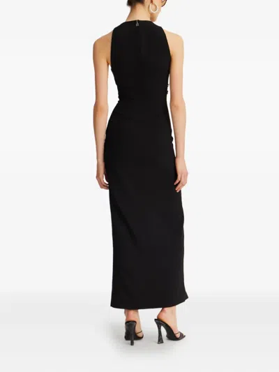 Rotate Birger Christensen Rotate Sleeveless Crepe Evening Dress With Rear Zip In Black