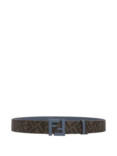 Fendi 'ff Squared' Belt Reversible In Blue