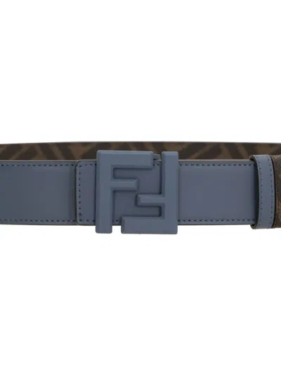 Fendi 'ff Squared' Belt Reversible In Blue