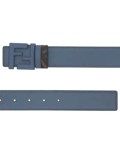 Fendi 'ff Squared' Belt Reversible In Blue