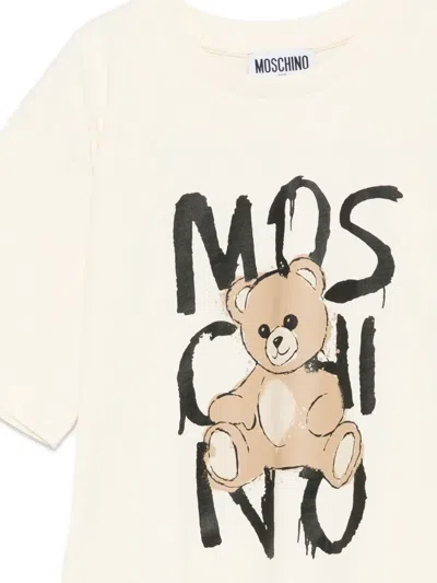 Moschino Teddy Bear-print Cotton T-shirt In Neutral