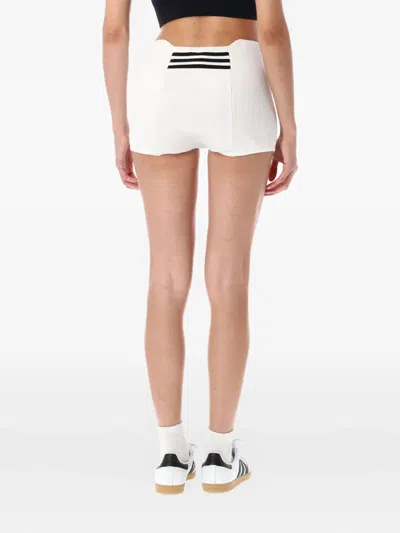 Adidas Originals High-rise Ribbed Boy Shorts In White