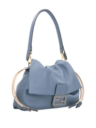 Fendi Medium Mamma Baguette Leather Shoulder Bag In Blue