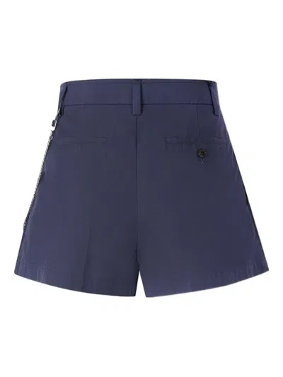 Alexander Wang Pleated Chain-detail Skorts In Blue