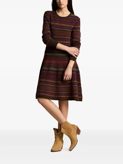 Polo Ralph Lauren Fair Isle-pattern Midi Dress In Multi