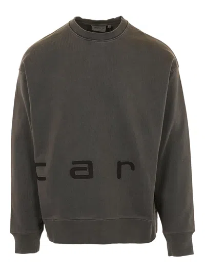Carhartt Crew Neck Long Sleeves Cuffs And Hem In Gray