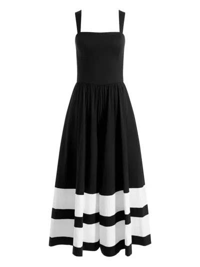 Alice And Olivia Belden Colourblock Wide-leg Jumpsuit In Black
