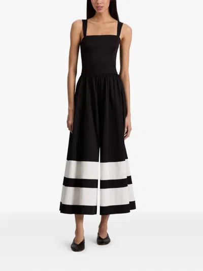 Alice And Olivia Belden Colourblock Wide-leg Jumpsuit In Black