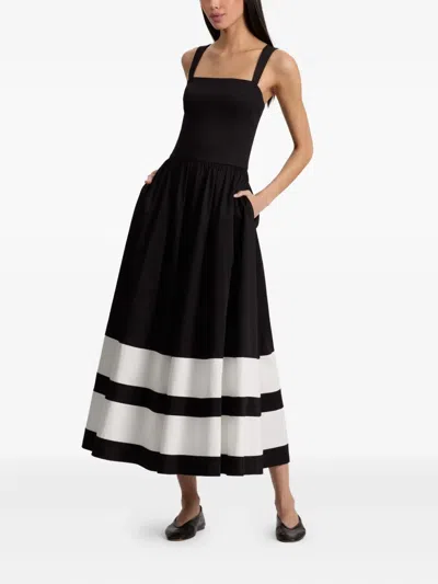 Alice And Olivia Belden Colourblock Wide-leg Jumpsuit In Black