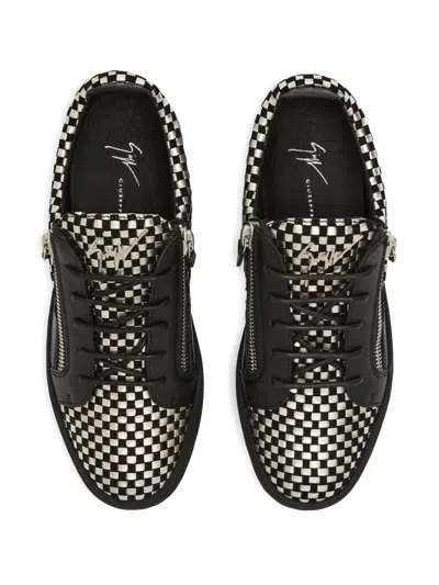 Giuseppe Zanotti Frankie Checked Leather Sneakers