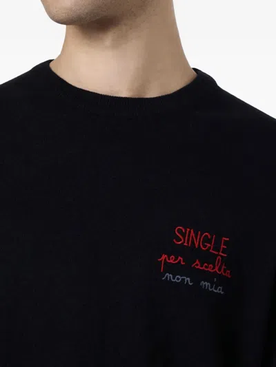 Mc2 Saint Barth Heron Embroidered Crew-neck Sweater In Black