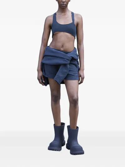 Greg Ross Racerback Raw-cut Top In Blue