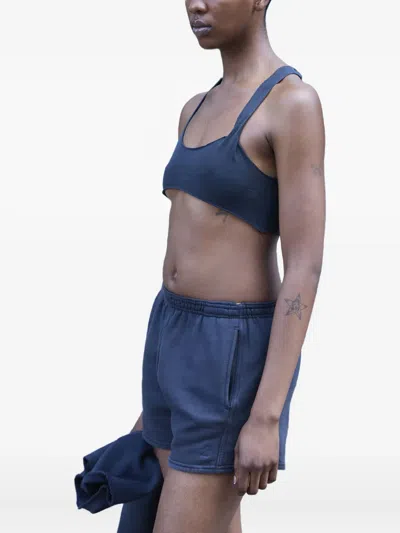 Greg Ross Racerback Raw-cut Top In Blue
