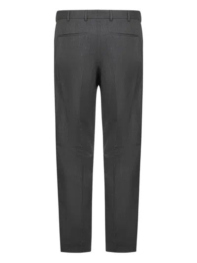 Pt Torino Pressed-crease Flat-front Trousers In Gray