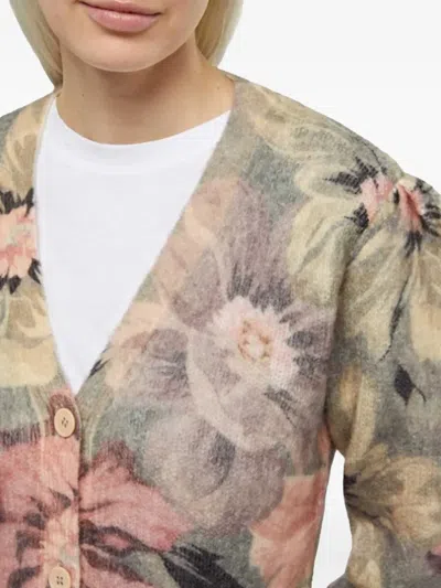 Mc2 Saint Barth Lyza Floral-pattern Button Cardigan In Multi