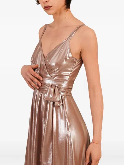 Le Rjtange® Metallic Wrap Dress In Gold