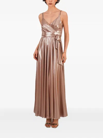 Le Rjtange® Metallic Wrap Dress In Gold