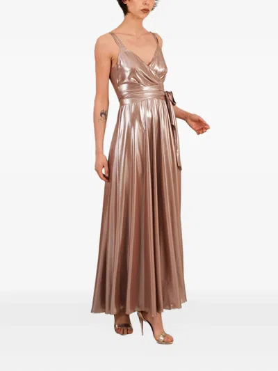 Le Rjtange® Metallic Wrap Dress In Gold