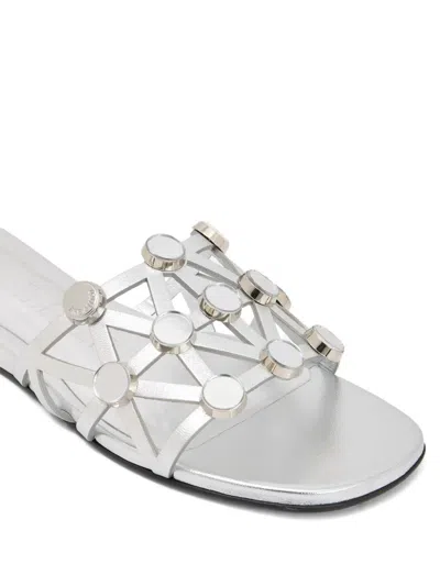 Attico Grid Studd-embellished Sandals
