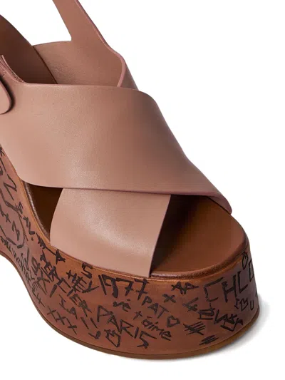 Chloé 130mm Maxime Cross-strap Wedge Sandals