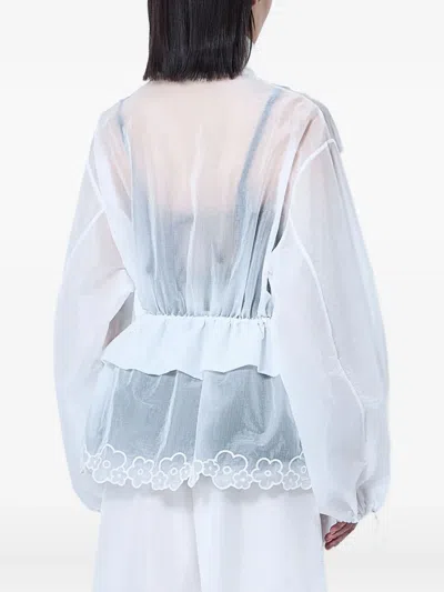 Cecilie Bahnsen Lace-trimmed Drawstring Jacket In White