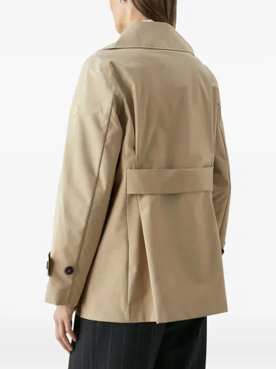 Save The Duck Double-breasted Buttoned Coat In Neutral