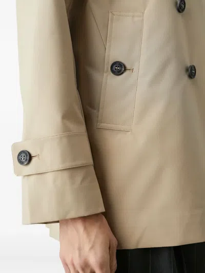 Save The Duck Double-breasted Buttoned Coat In Neutral