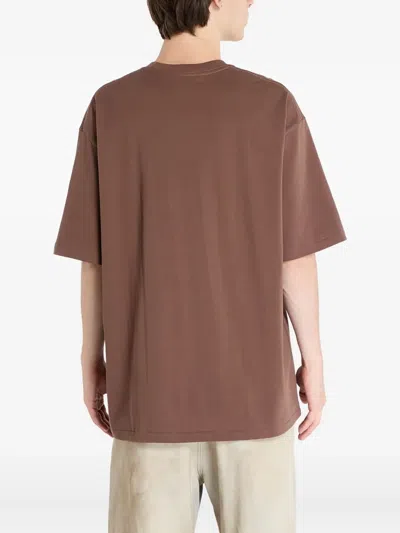 A Bathing Ape Houndstooth-logo T-shirt In Brown