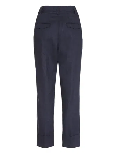 Peserico Cuffed Tailored Trousers In Blue