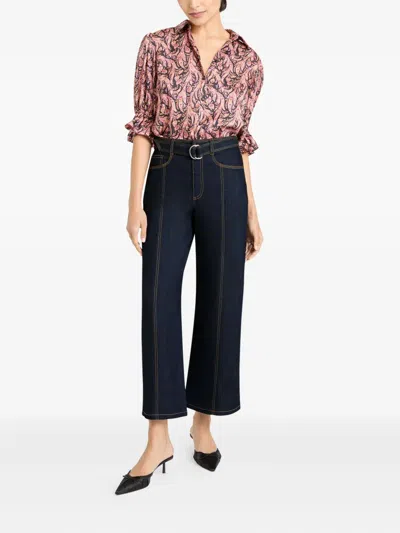 Cinq À Sept Contrast-seams Jeans In Blue