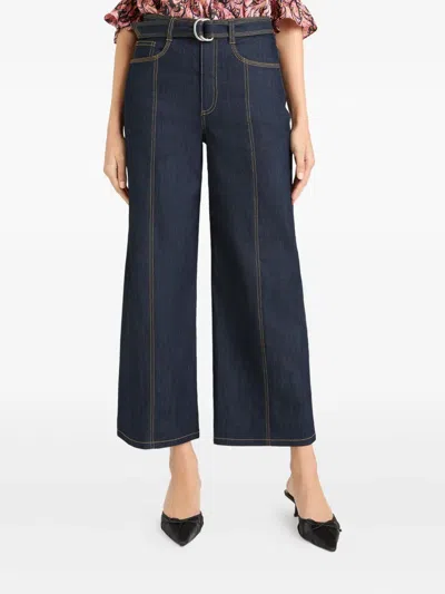 Cinq À Sept Contrast-seams Jeans In Blue
