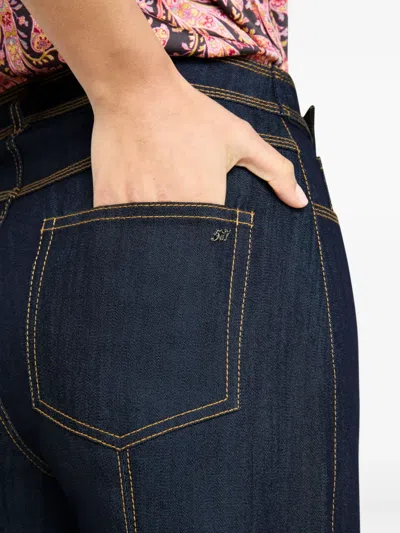Cinq À Sept Contrast-seams Jeans In Blue