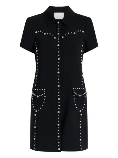 Cinq À Sept Stud-embellished Mini Dress In Black