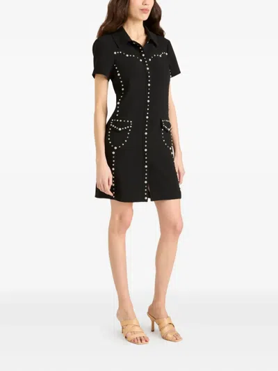 Cinq À Sept Stud-embellished Mini Dress In Black