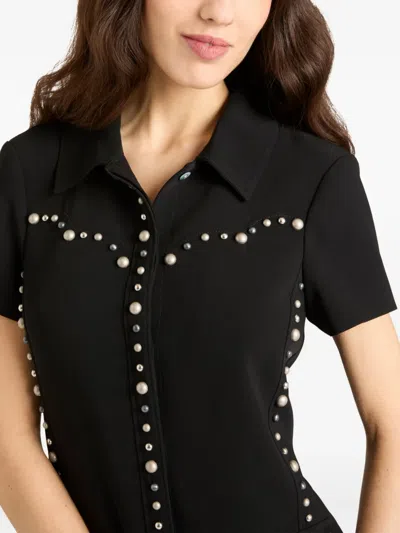 Cinq À Sept Stud-embellished Mini Dress In Black