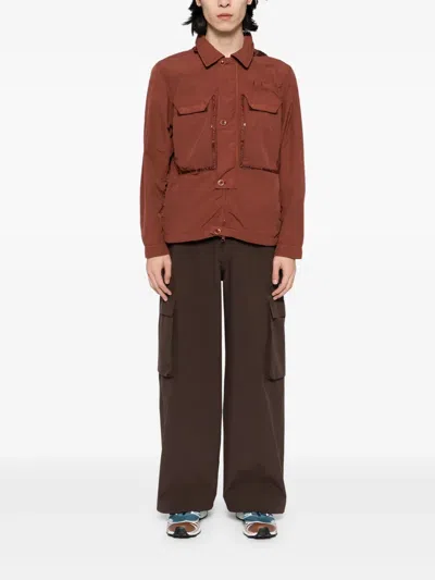 C.p. Company Flatt Goggle Overshirt In Brown