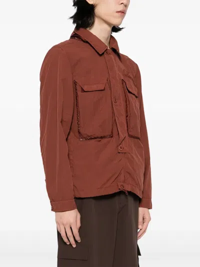 C.p. Company Flatt Goggle Overshirt In Brown