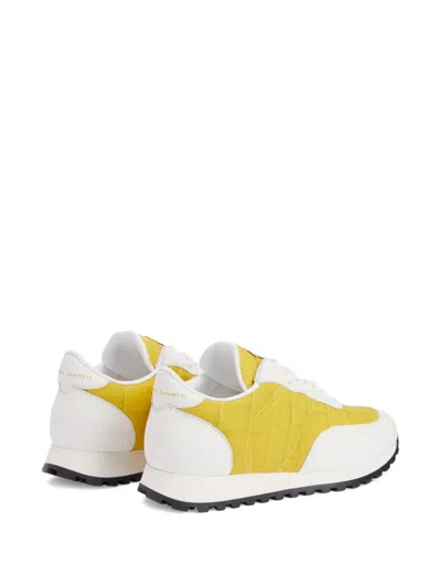 Giuseppe Zanotti Jimi Crocodile-effect Leather Sneakers In Yellow
