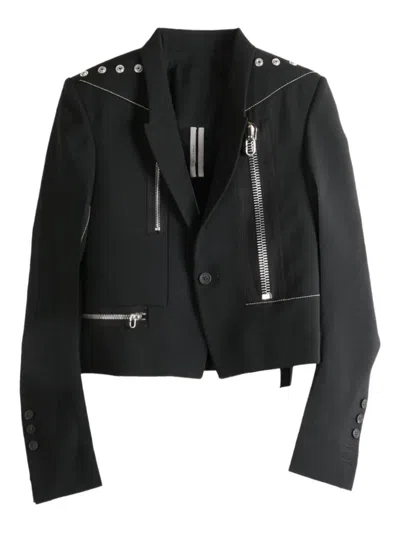 Rick Owens Alice Embellished Grain De Poudre Wool Jacket