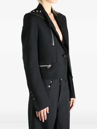 Rick Owens Alice Embellished Grain De Poudre Wool Jacket