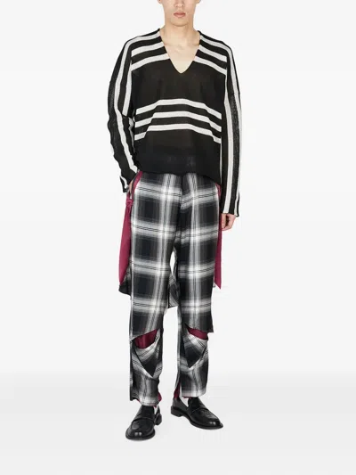 Sulvam Wide Slash Pants In Black