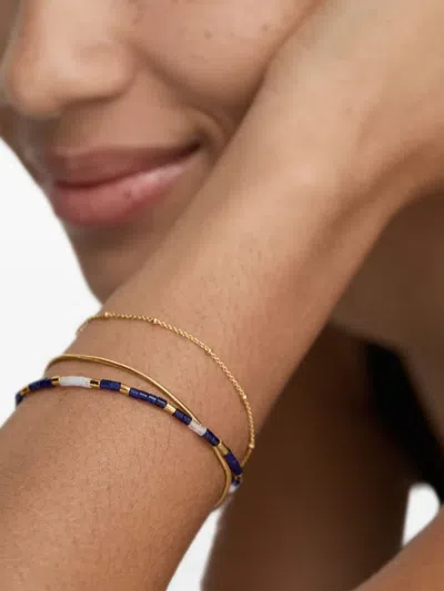Monica Vinader Womens Delphi Gemstone 18ct Yellow Gold Vermeil And Sodalite Beaded Bracelet Blu In Gold