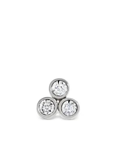 Monica Vinader Womens Diamond Cluster 14ct White-gold And 0.009ct Lab-grown Diamond Single Stud Earrings Silver In Metallic
