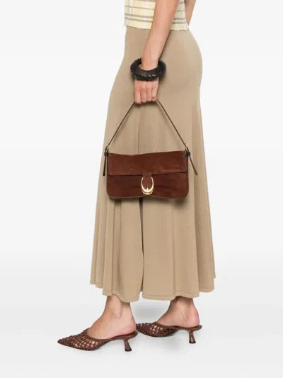 Staud Harlow Buckled Suede Shoulder Bag
