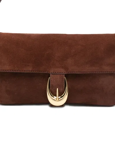 Staud Harlow Buckled Suede Shoulder Bag
