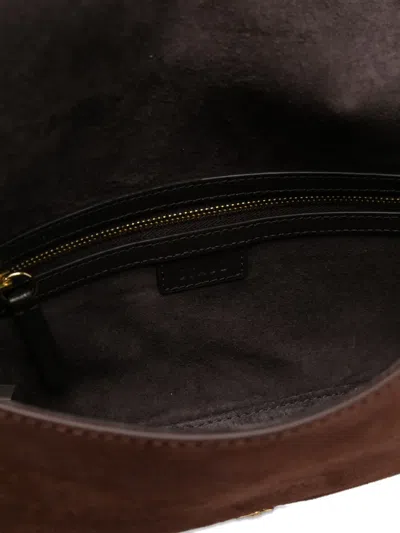 Staud Harlow Buckled Suede Shoulder Bag