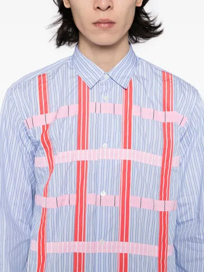 Comme Des Garçons Shirt Stripe-print Shirt In Blue
