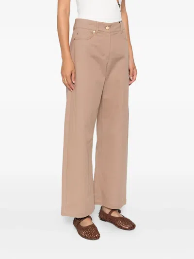 S Max Mara Buttoned Cotton-blend Straight Trousers